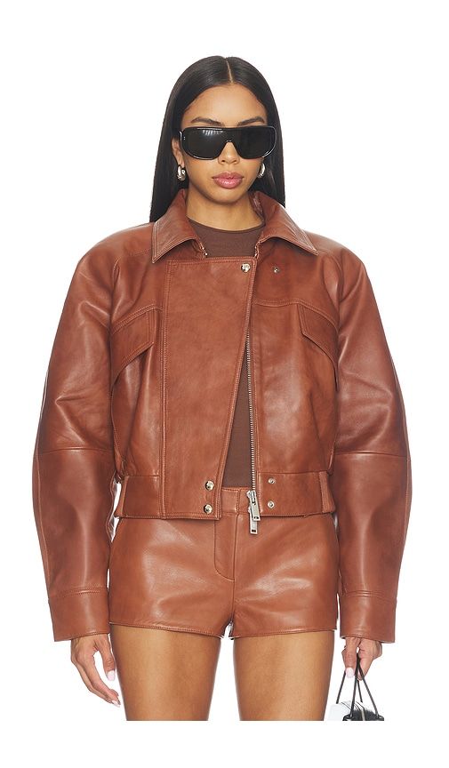 Lykke Leather Jacket in Brown. - size L (also in M, S, XL, XS) - retrofete - Modalova