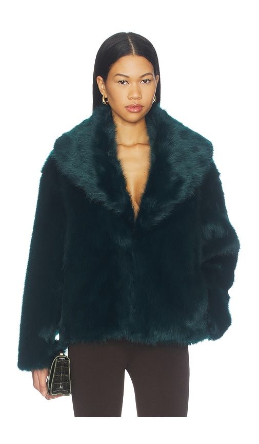 Olsen Faux Fur Jacket in Green. - size L (also in M, S, XL, XS, XXS) - retrofete - Modalova