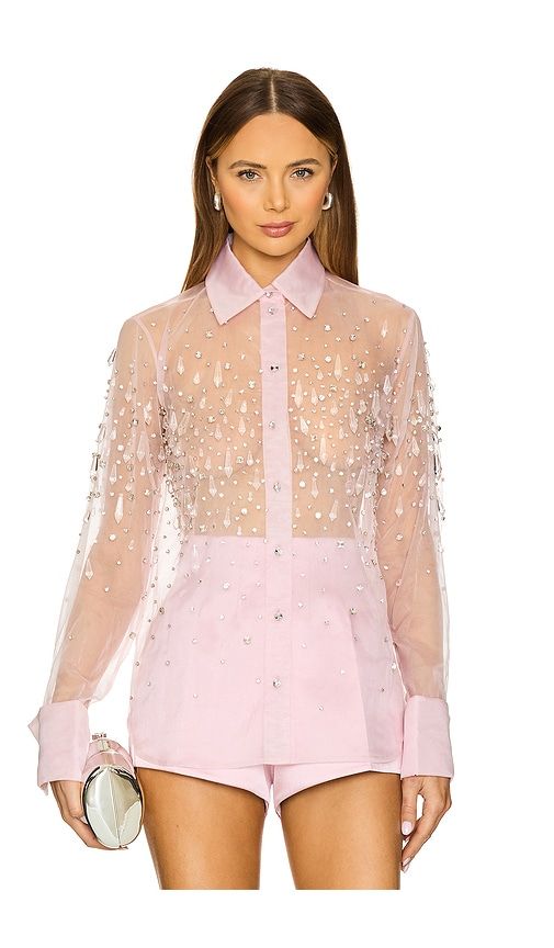 Aubriella Embellished Shirt in Rose. - size L (also in M, S, XS) - retrofete - Modalova