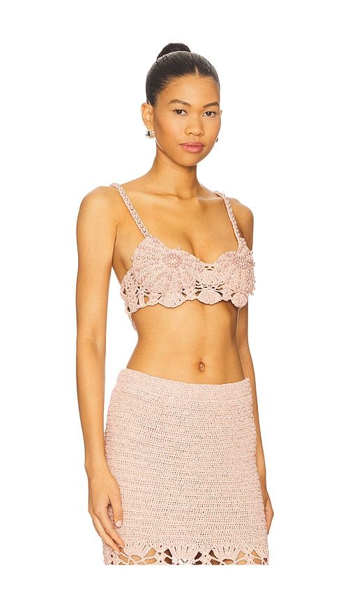 Bellini Crochet Top in Peach. - size M/L (also in XS/S) - retrofete - Modalova