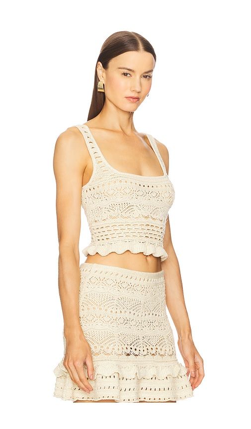 Damira Crochet Top in Beige. - size L (also in M, S, XS) - retrofete - Modalova