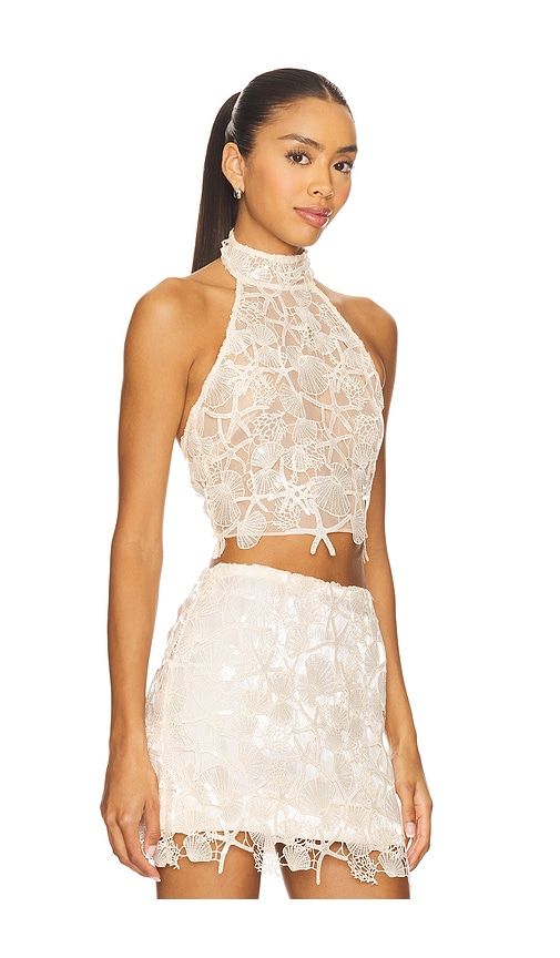 Louelle Sequin Top in Beige. - size L (also in M, S, XS) - retrofete - Modalova