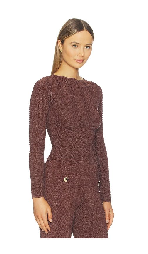 Galina Knit Top in Chocolate. - size L (also in M, S, XL, XS) - retrofete - Modalova