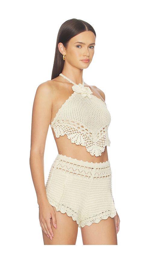 Isaure Crochet Top in Ivory. - size L (also in M, S, XS, XXS) - retrofete - Modalova