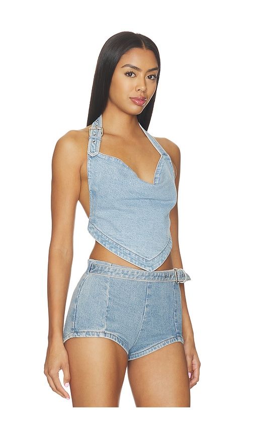 Amelisse Denim Top in Blue. - size L (also in M, S, XL, XS) - retrofete - Modalova