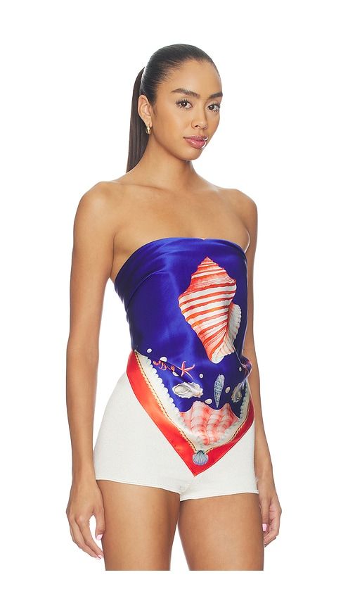 Alivia Silk Top in Blue,Red. - size M/L (also in XS/S) - retrofete - Modalova