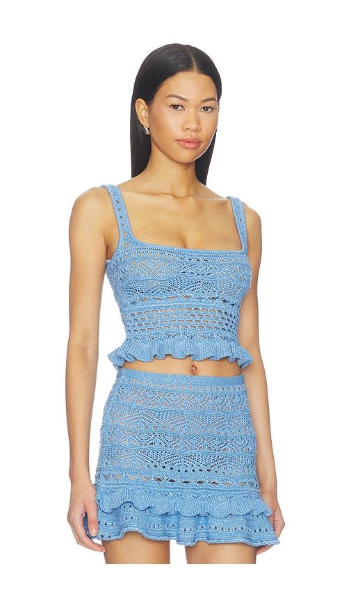 Damira Crochet Top in Blue. - size L (also in M, S, XL, XS) - retrofete - Modalova