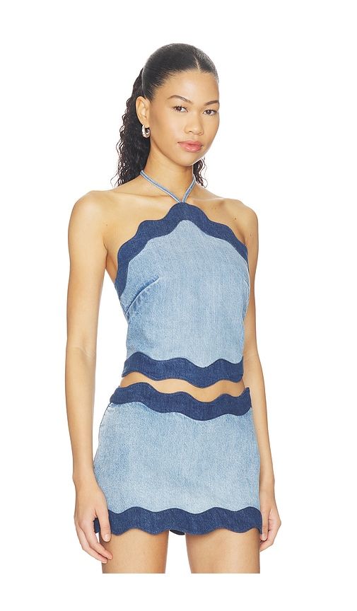 Iselda Denim Top in Blue. - size L (also in M, S, XL, XS) - retrofete - Modalova
