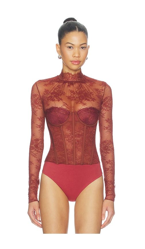 Valentina Lace Bodysuit in Brown. - size L (also in M, S, XL, XS) - retrofete - Modalova