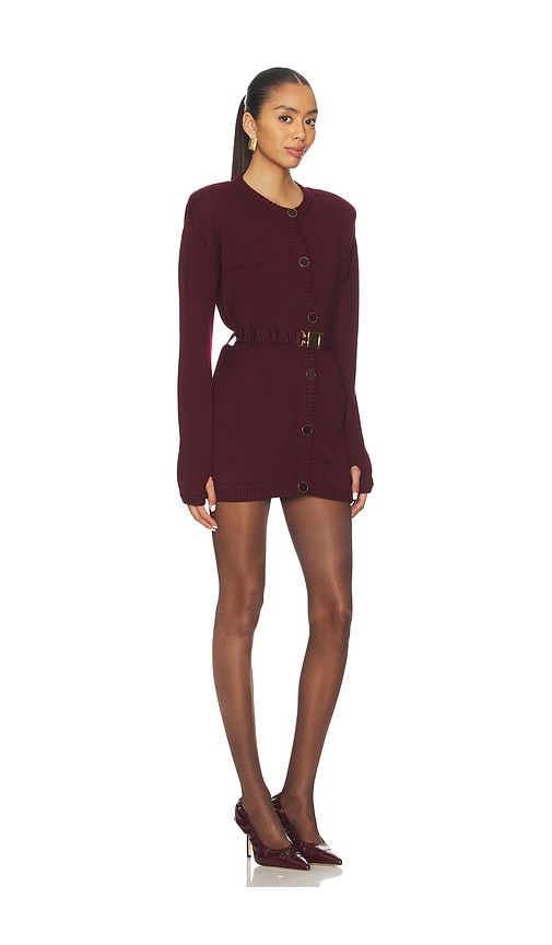 Long Sleeve Mini Dress in Burgundy. - size L (also in M, S) - Rowen Rose - Modalova