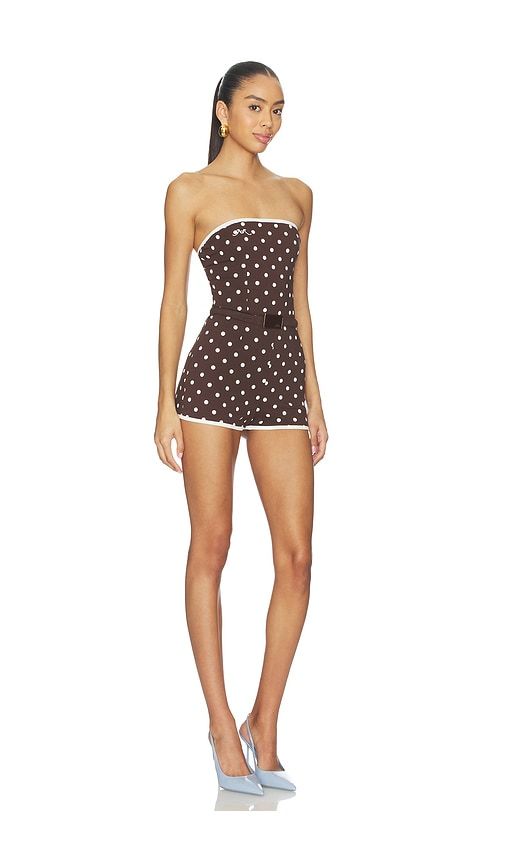 Polka Dots Bustier Mini Jumpsuit in . Taglia 36. Also in 38 - Rowen Rose - Modalova