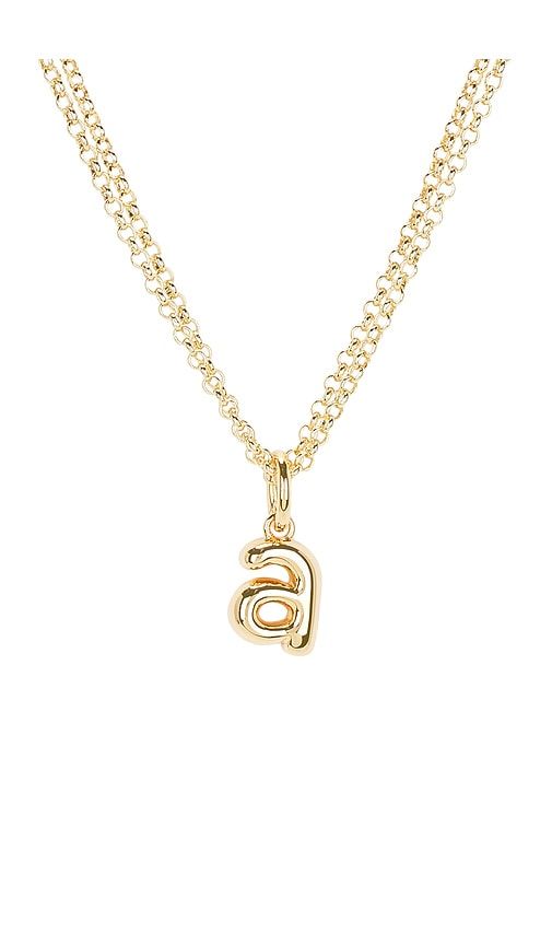 The Puffy Initial Necklace in Metallic Gold. - size F (also in I, O) - Roxanne Assoulin - Modalova
