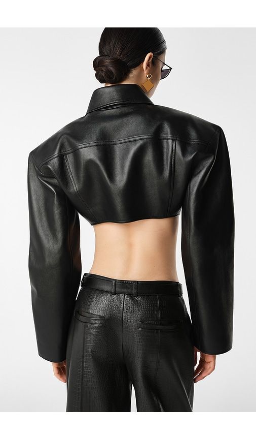Agnes Cropped Leather Jacket in . Taglia M. Also in S, XS, XXS - REVOLVE LOS ANGELES - Modalova