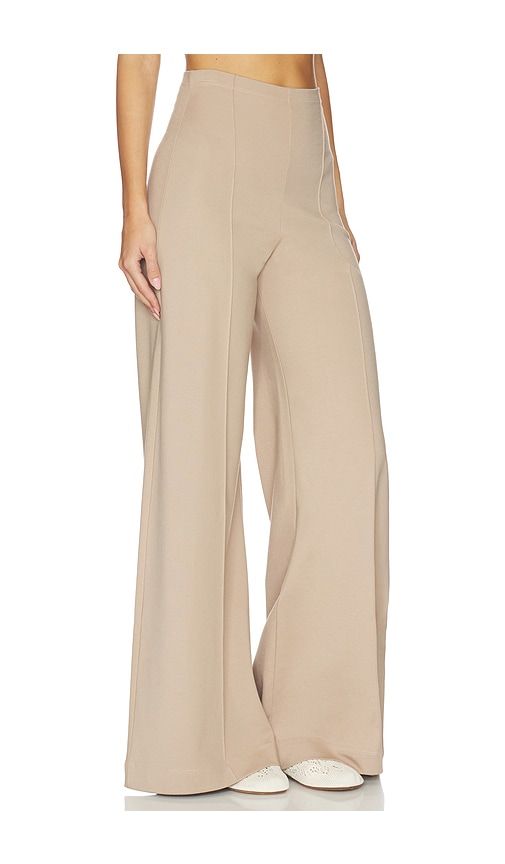 Ponte Knit Wide Leg Pant in Tan. - size L (also in M, S) - Ripley Rader - Modalova