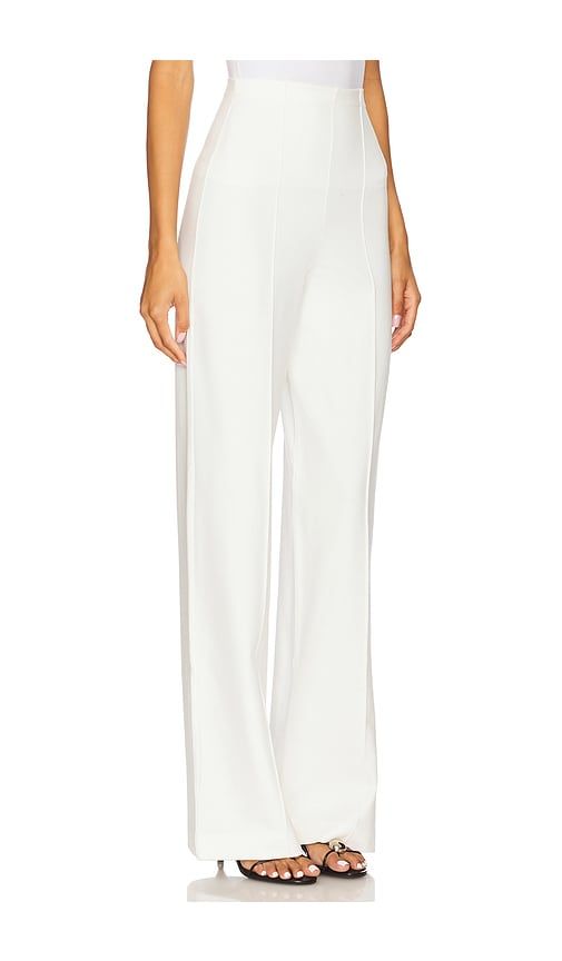 Ponte Knit Straight Leg Pant in Ivory. - size L (also in M, S) - Ripley Rader - Modalova
