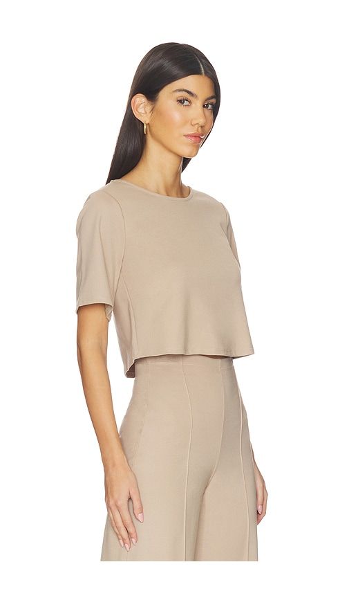 Ponte Knit Short Sleeve Top in Tan. - size L (also in M, S) - Ripley Rader - Modalova