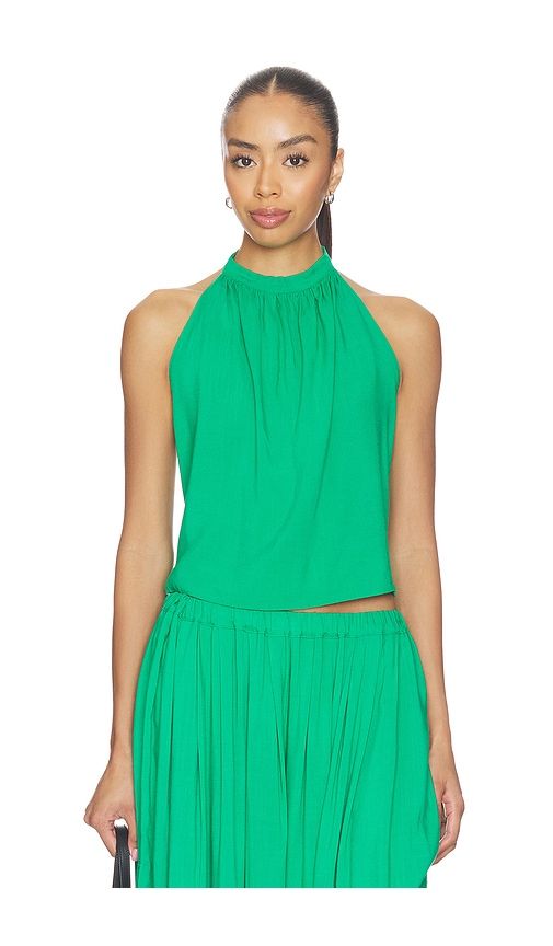 Linen Tie Back Halter Top in Green. - size L (also in M, S, XS) - Ripley Rader - Modalova