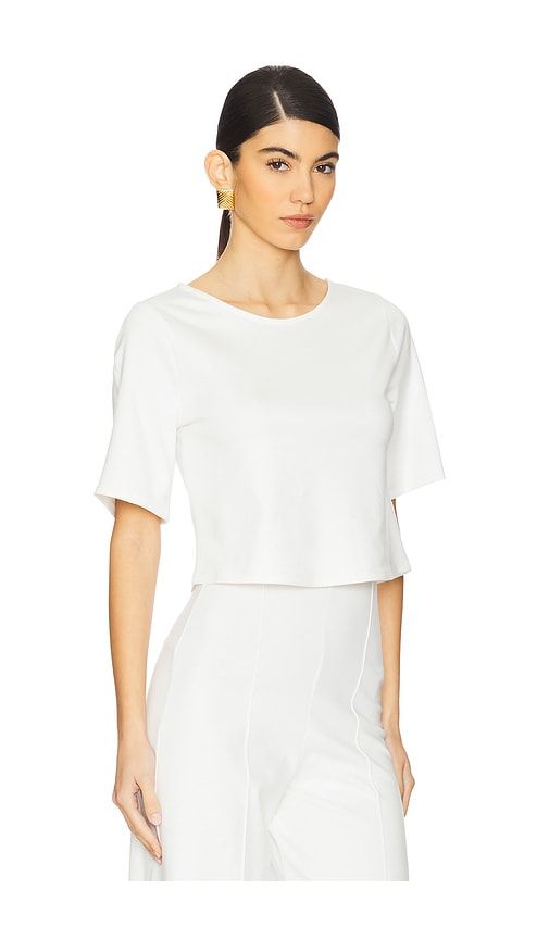 Ponte Knit Short Sleeve Top in White. - size L (also in S) - Ripley Rader - Modalova