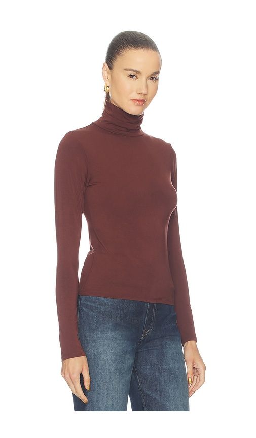 Modal Turtleneck Tee in Brown. - size L (also in M, S, XS) - Ripley Rader - Modalova
