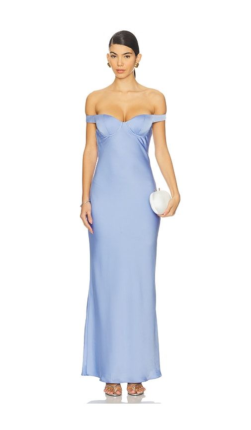 Raphaella Off Shoulder Maxi Dress in Blue. - size L (also in M, S) - Runaway The Label - Modalova