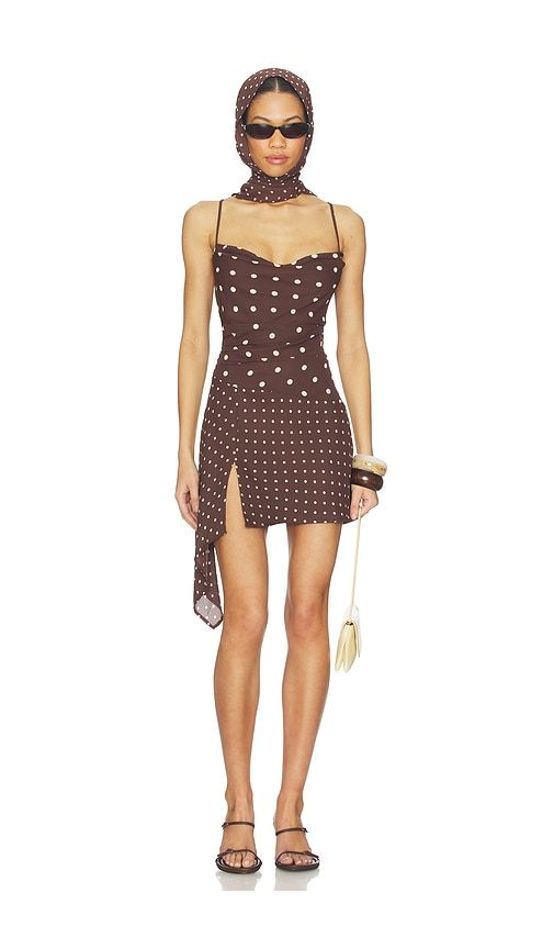 Alora Scoop Neck Mini Dress in Chocolate. - size L (also in M, S, XL, XS) - Runaway The Label - Modalova