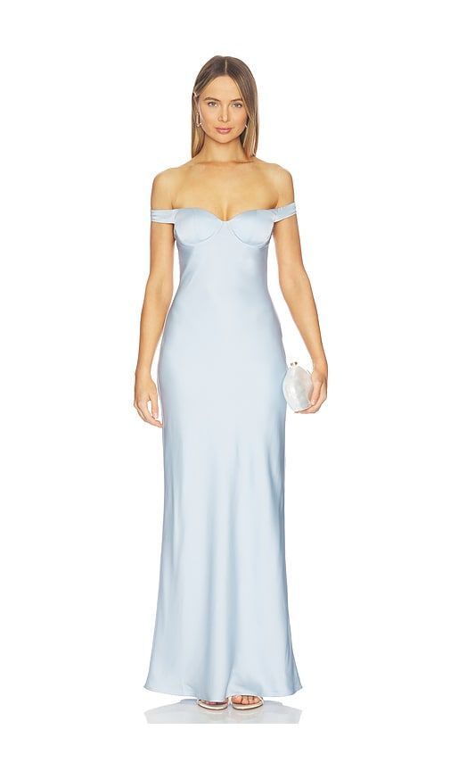 Raphaella Off Shoulder Maxi Dress in Baby Blue. - size S (also in XS, M, L, XL) - Runaway The Label - Modalova