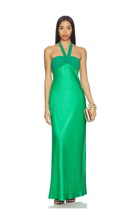 Marilla Ruched Halter Maxi Dress in Green. - size S (also in XS) - Runaway The Label - Modalova