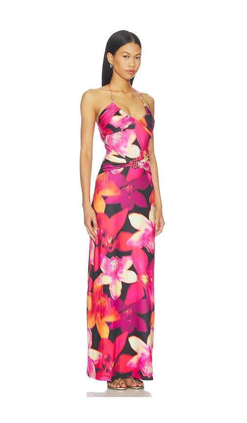 Nina Ruched Halter Maxi Dress in Multi. - size L (also in M, S, XL, XS) - Runaway The Label - Modalova