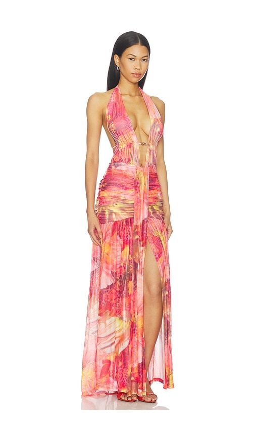 Adrianna Plunge Ruched Maxi Dress in Multi. - size L (also in M, S, XL, XS) - Runaway The Label - Modalova