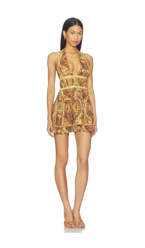 Xylia Halter Low Plunge Mini Dress in Orange. - size L (also in S) - Runaway The Label - Modalova