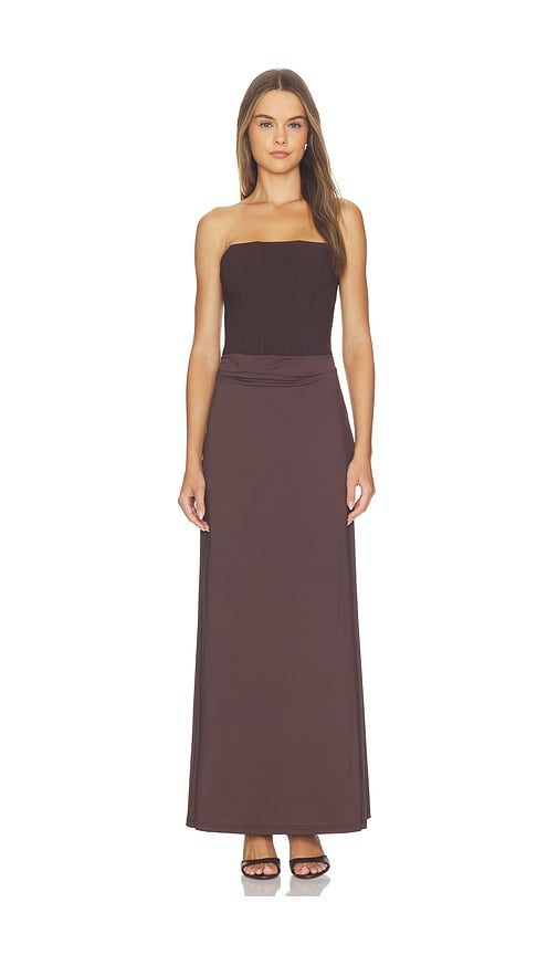 Taleah Strapless Corset Maxi Dress in Brown. - size S (also in XS) - Runaway The Label - Modalova