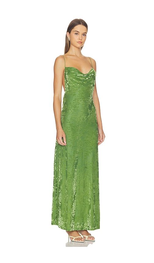 Lyssa Cowl Cross Back Maxi Dress in Green. - size L (also in M, S) - Runaway The Label - Modalova