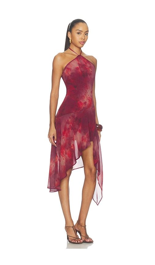 Angeline Handkerchief Mini Dress in Red. - size L (also in M, S, XL, XS) - Runaway The Label - Modalova