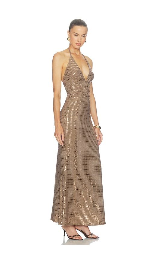 Nara Deep V-Neck Maxi Dress in Metallic . - size L (also in M, S, XL, XS) - Runaway The Label - Modalova