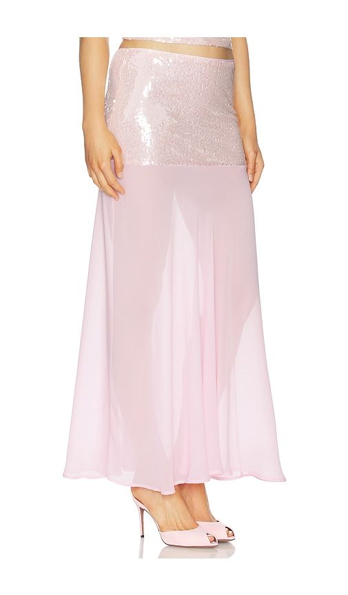 Adeluna Sheer Bottom Maxi Skirt in Pink. - size S (also in M, L, XL) - Runaway The Label - Modalova