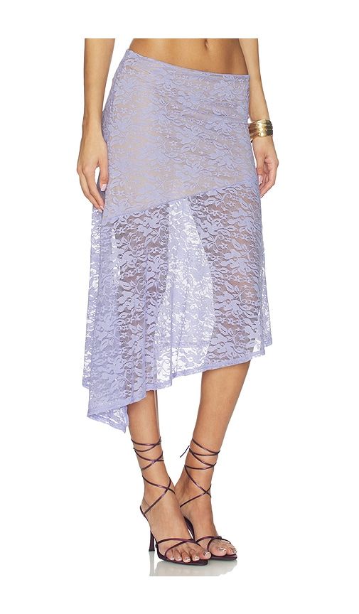 Ava Flounce Midi Skirt in Lavender. - size S (also in XS, M, XL) - Runaway The Label - Modalova