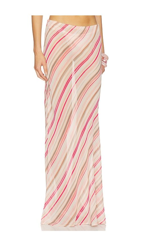 Cyrus Low Waist Sheer Maxi Skirt in Pink. - size M (also in L, XL) - Runaway The Label - Modalova