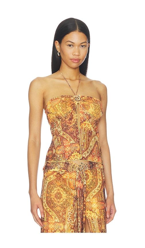 Skylar Sheer Halter Split Front Top in Multi. - size L (also in M, S, XL, XS) - Runaway The Label - Modalova