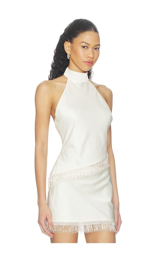 Valia Halter Asymmetrical Hem Top in White. - size L (also in M, S, XL, XS) - Runaway The Label - Modalova