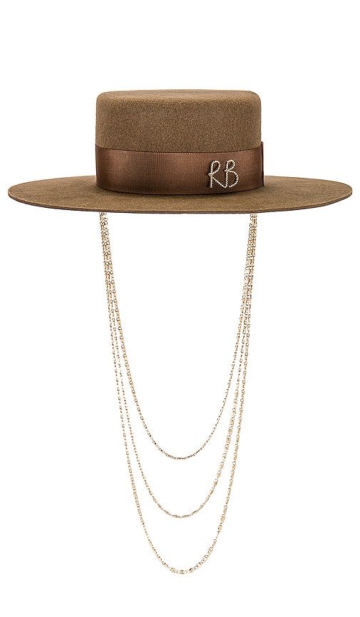 Monogram Embellished Canotier Hat in . - size L (also in M, S, XS) - Ruslan Baginskiy - Modalova