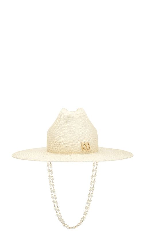Double Chain Strap Cowboy Hat in Cream. - size L (also in M, S, XS) - Ruslan Baginskiy - Modalova