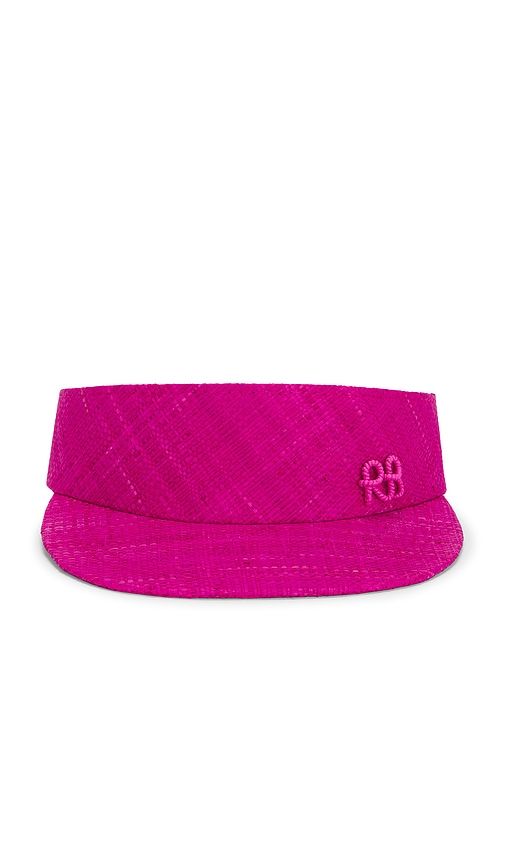Monogram-embellished Straw Visor Hat in - Ruslan Baginskiy - Modalova