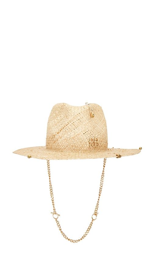 Chain Strap Fedora Hat in Neutral. - size M (also in S, XL) - Ruslan Baginskiy - Modalova