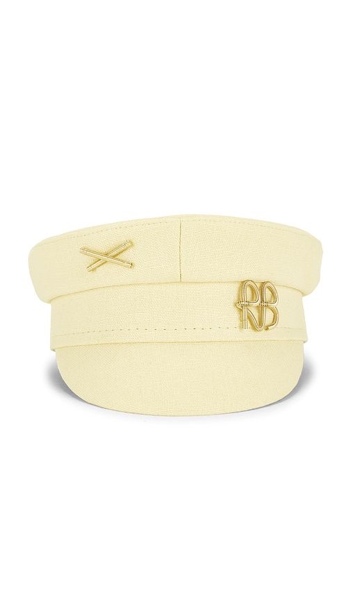 Gold-tone Logo-plaque Baker Boy Cap in Lemon. - size L (also in M, S, XS) - Ruslan Baginskiy - Modalova