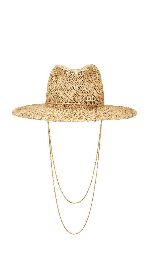 Cut Out Double Chain Strap Fedora Hat in Neutral. - size L (also in M, S, XL, XS) - Ruslan Baginskiy - Modalova