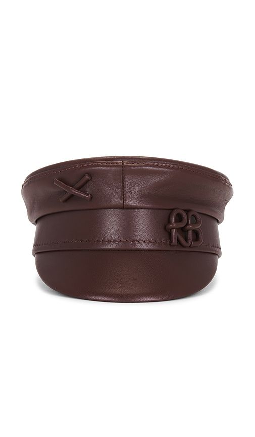 Monogram Embellished Leather Baker Boy Cap in . - size L (also in M, S, XL, XS) - Ruslan Baginskiy - Modalova