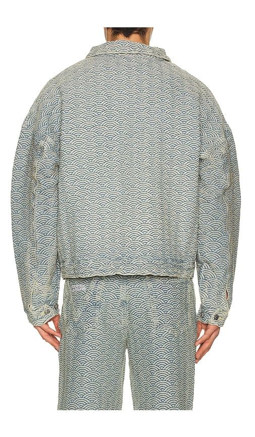 Seigaiha Jacquard Denim Work Jacket in . - size S (also in M, L, XL/1X) - Ryoko Rain - Modalova