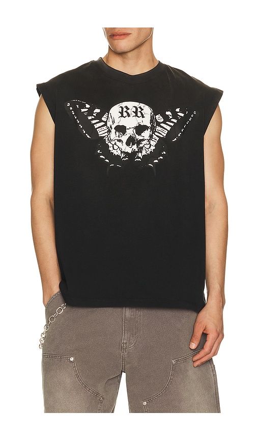 Butterfly Skull Sleeveless Tee in Black. - size M (also in S, XL/1X) - Ryoko Rain - Modalova