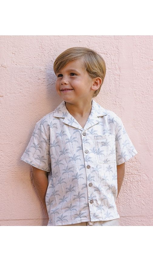 Lapel Collar Shirt in Ivory. - size 2/3 (also in 4/5, 6/7) - Rylee + Cru - Modalova