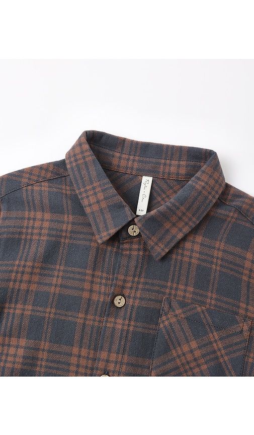 Kids Collared Long Sleeve Shirt in Brown. - size 2-3yr (also in 4-5yr) - Rylee + Cru - Modalova